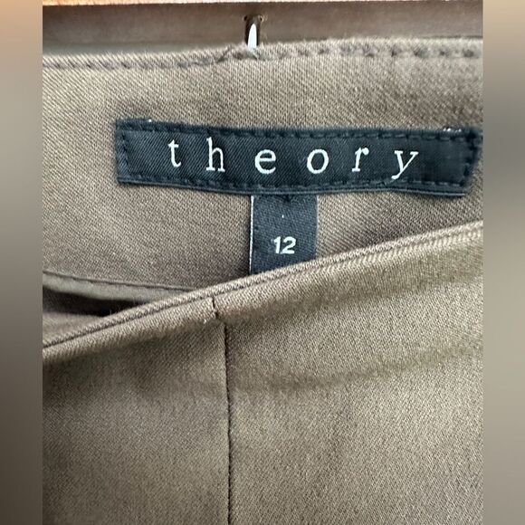Theory Belisa Cropped New Recovery Trouser Pant Brown Size 12 - Picture 9 of 11